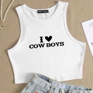 I heart cowboys crop top